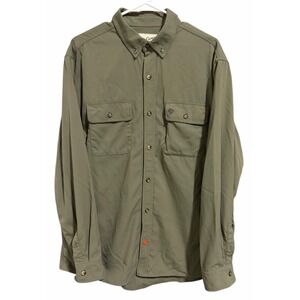 Duck Camp Midweight Hunting Shirt Green Button Down Nylon LS200 Men's Size XL